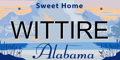 WITTIRE Alabama License Plate