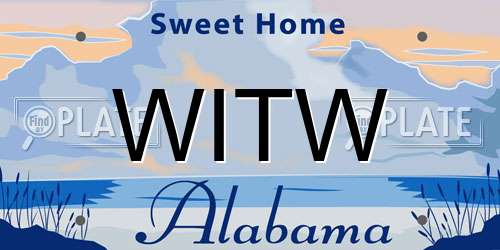 WITW Alabama License Plate