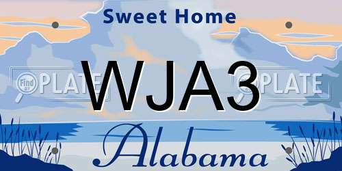 WJA3 Alabama License Plate