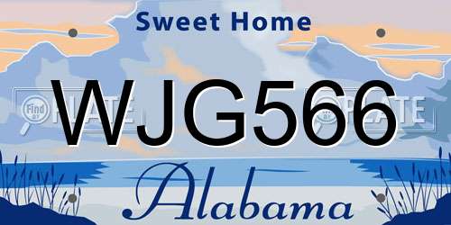 WJG566 Alabama License Plate