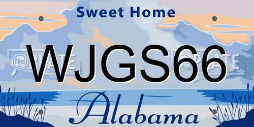 WJGS66 Alabama License Plate