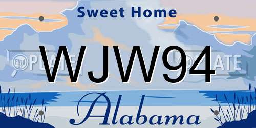 WJW94 Alabama License Plate