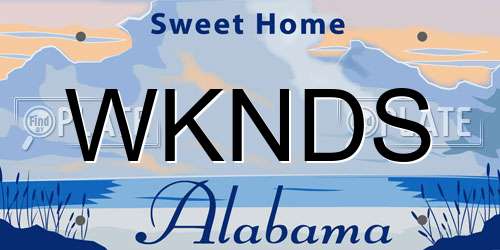 WKNDS Alabama License Plate