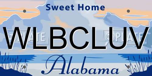WLBCLUV Alabama License Plate