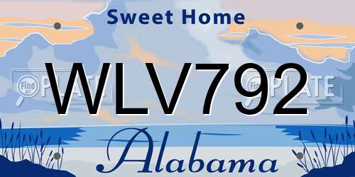 WLV792 Alabama License Plate