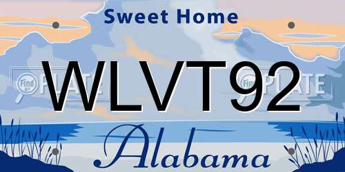 WLVT92 Alabama License Plate