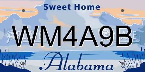 WM4A9B Alabama License Plate