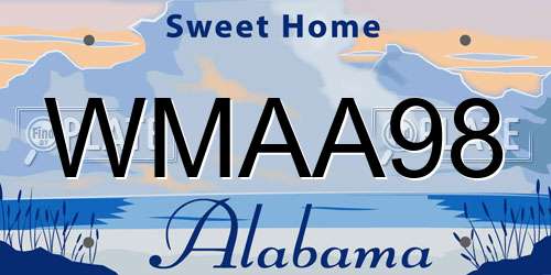 WMAA98 Alabama License Plate