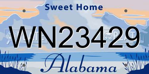 WN23429 Alabama License Plate