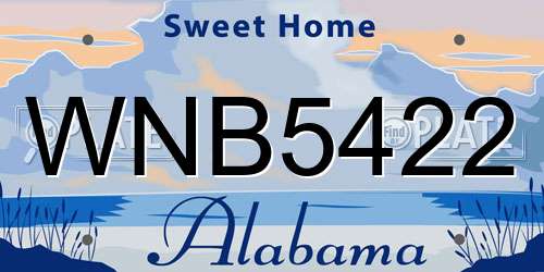 WNB5422 Alabama License Plate