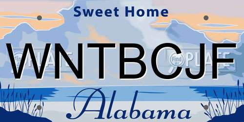 WNTBCJF Alabama License Plate