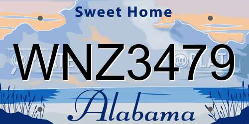 WNZ3479 Alabama License Plate