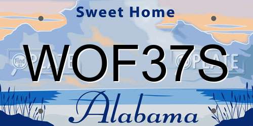 WOF37S Alabama License Plate