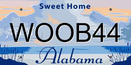 WOOB44 Alabama License Plate