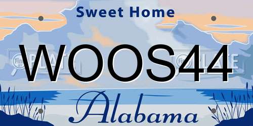 WOOS44 Alabama License Plate