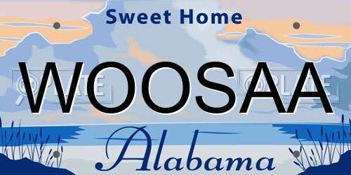 WOOSAA Alabama License Plate