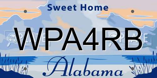WPA4RB Alabama License Plate