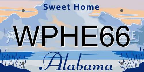 WPHE66 Alabama License Plate