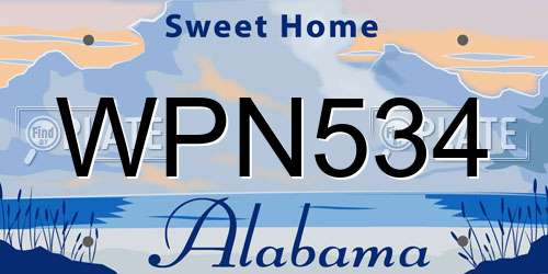 WPN534 Alabama License Plate