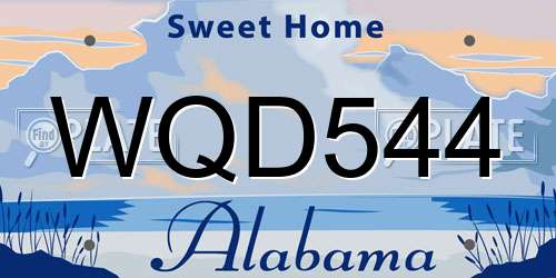 WQD544 Alabama License Plate