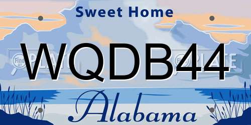 WQDB44 Alabama License Plate