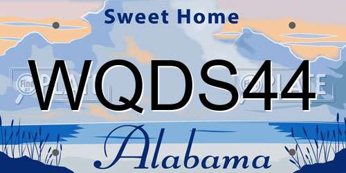 WQDS44 Alabama License Plate