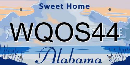 WQOS44 Alabama License Plate