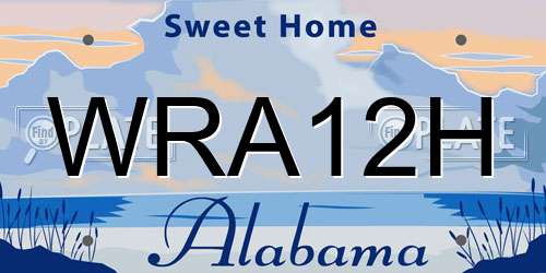 WRA12H Alabama License Plate