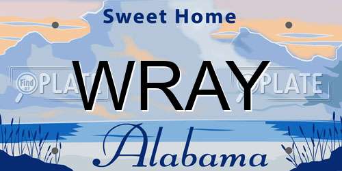WRAY Alabama License Plate