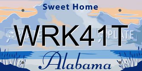 WRK41T Alabama License Plate