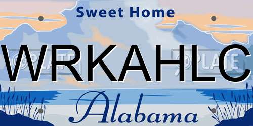 WRKAHLC Alabama License Plate