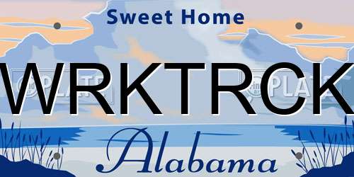 WRKTRCK Alabama License Plate
