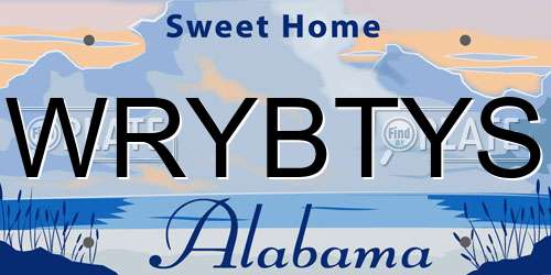 WRYBTYS Alabama License Plate