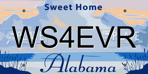 WS4EVR Alabama License Plate