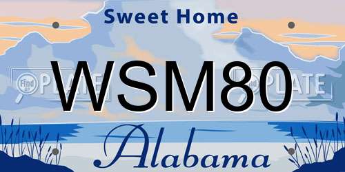 WSM80 Alabama License Plate