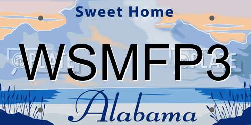 WSMFP3 Alabama License Plate