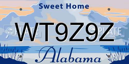 WT9Z9Z Alabama License Plate