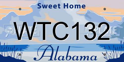 WTC132 Alabama License Plate
