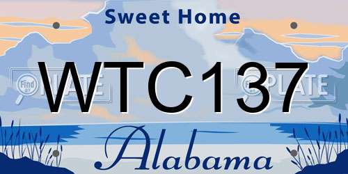 WTC137 Alabama License Plate
