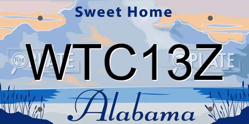 WTC13Z Alabama License Plate