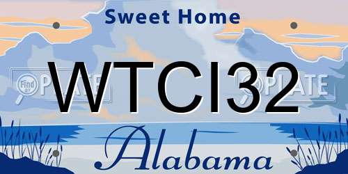 WTCI32 Alabama License Plate