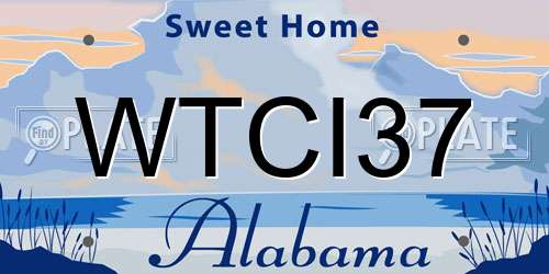 WTCI37 Alabama License Plate