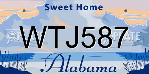 WTJ587 Alabama License Plate