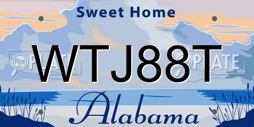 WTJ88T Alabama License Plate