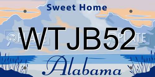 WTJB52 Alabama License Plate