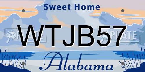 WTJB57 Alabama License Plate