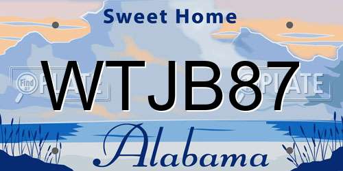 WTJB87 Alabama License Plate