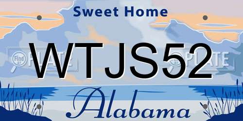 WTJS52 Alabama License Plate