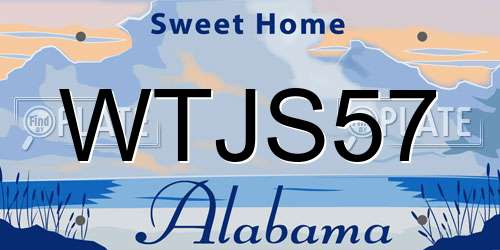 WTJS57 Alabama License Plate