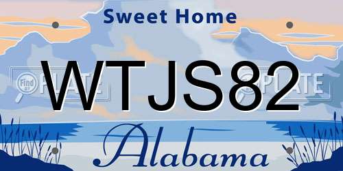 WTJS82 Alabama License Plate